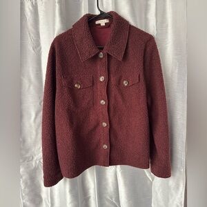 Chelsea & Violet Burgundy Teddy Jacket